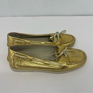 Michael Kors Gold Metallic Boat Shoes